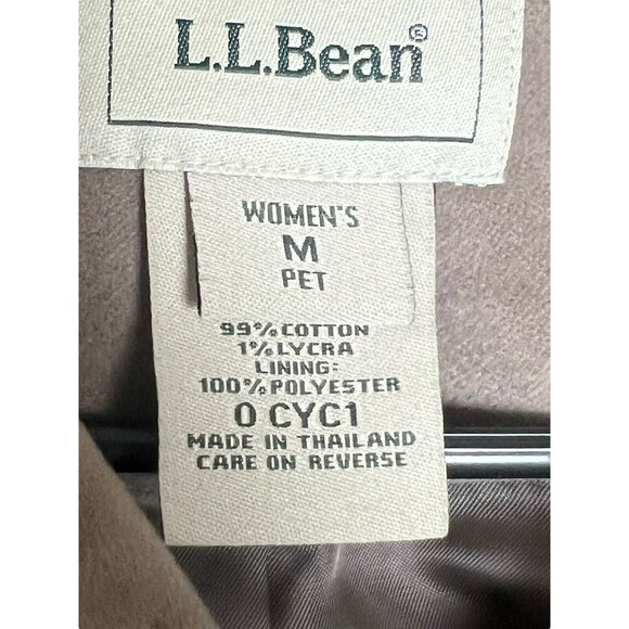 LL Bean Womens Tan chore coat Jacket Size Medium Blazer Petite Tan brown cropped - Picture 4 of 12